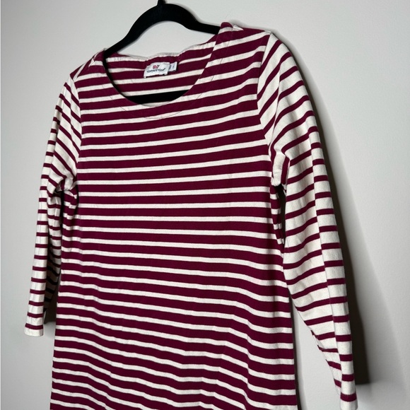 Vineyard Vines Striped Maroon and White Dress - Picture 2 of 6